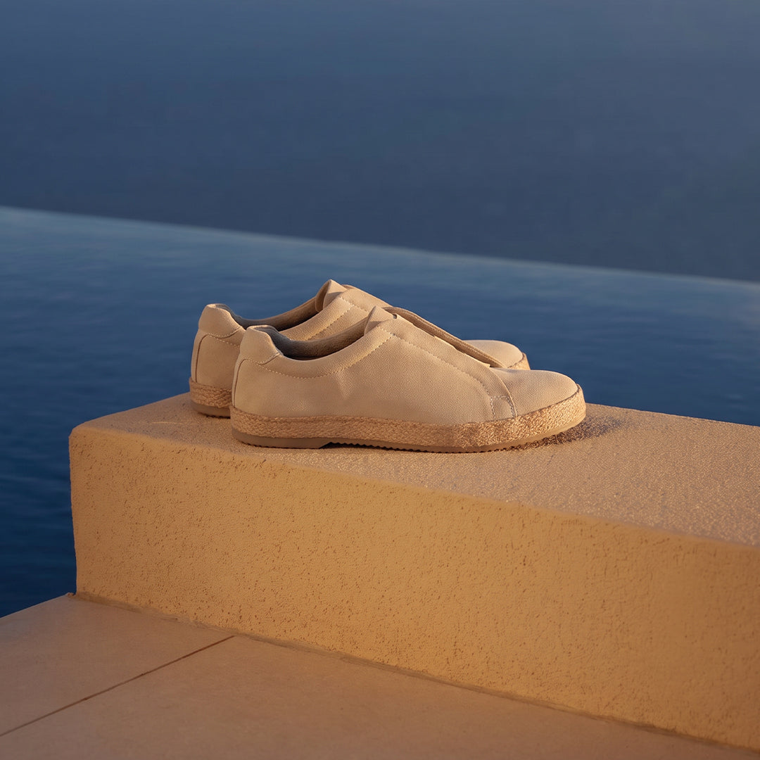 Monkstory Yacht Club Elastic Slip-On Espadrille Sneakers – Sand Beige