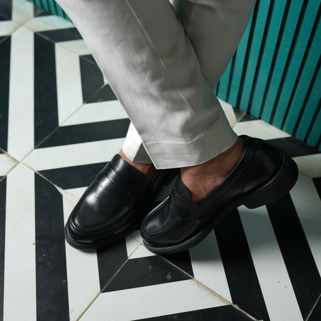Monkstory Cosmopolitan Penny Loafers - Black