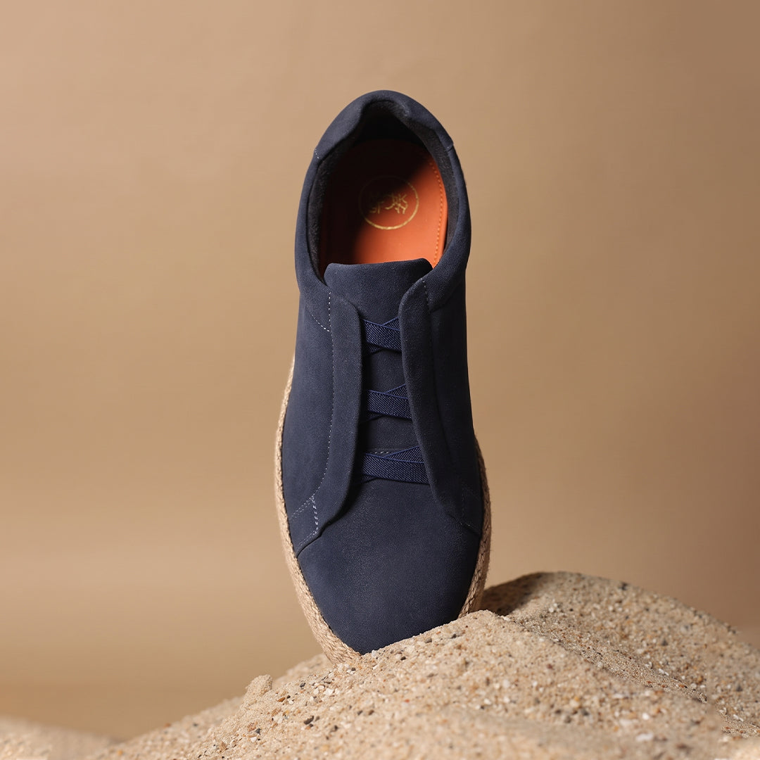 Monkstory Yacht Club Elastic Slip-On Espadrille Sneakers – Deep Navy
