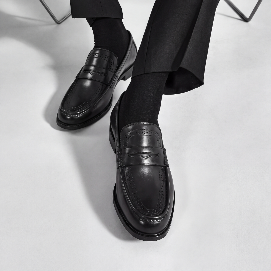 Monkstory Atelier 1936 Penny Brogue Loafers – Black
