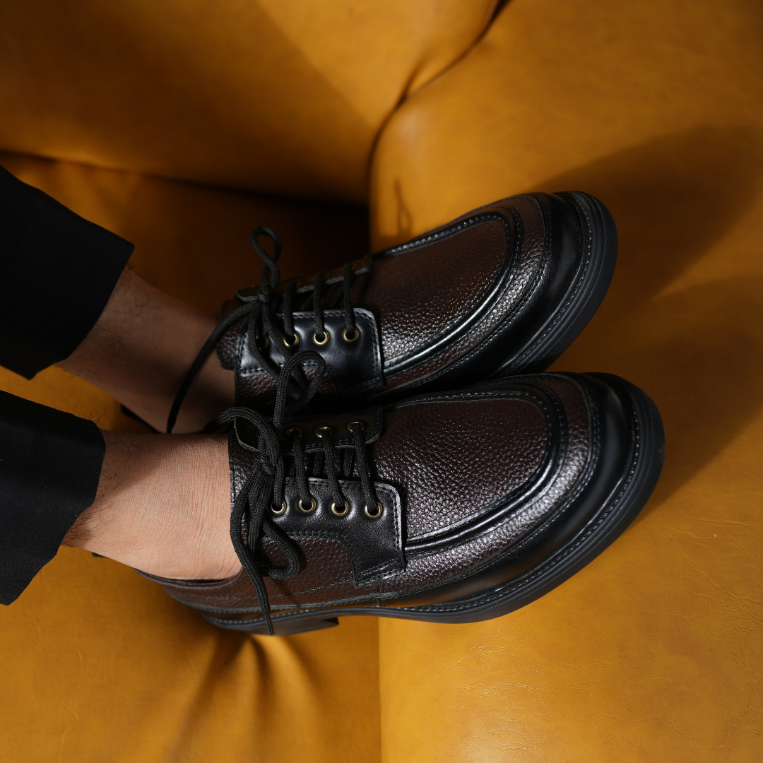 Monkstory Cosmopolitan Derby Lace-Ups - Black/Brown