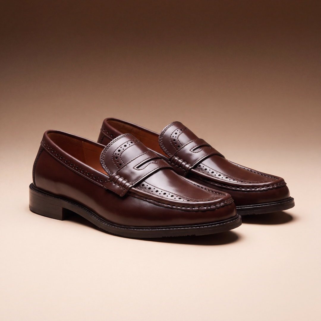 Monkstory Atelier 1936 Penny Brogue Loafers – Dark Brown
