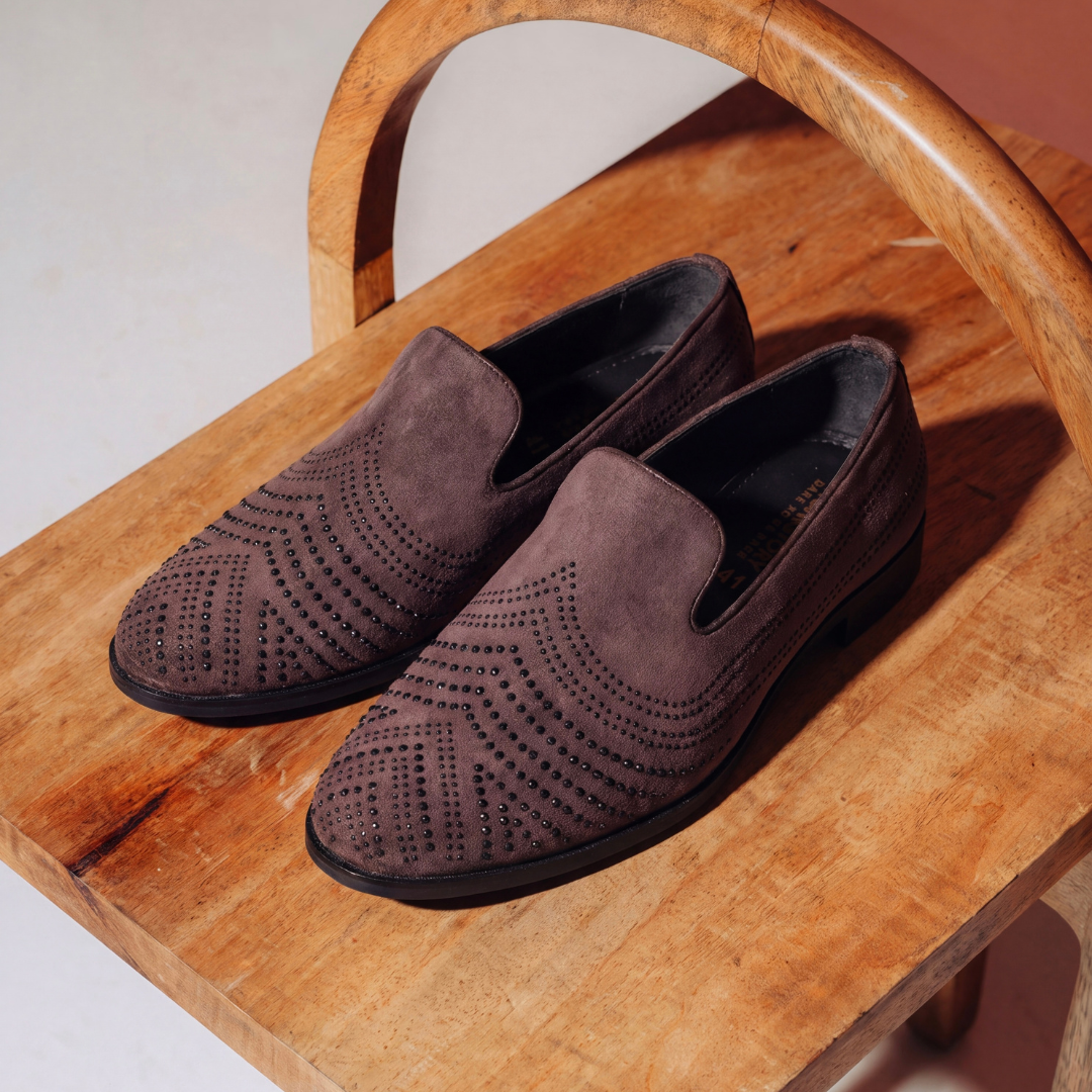 Monkstory Cascade Crystal Slip-Ons – Brown