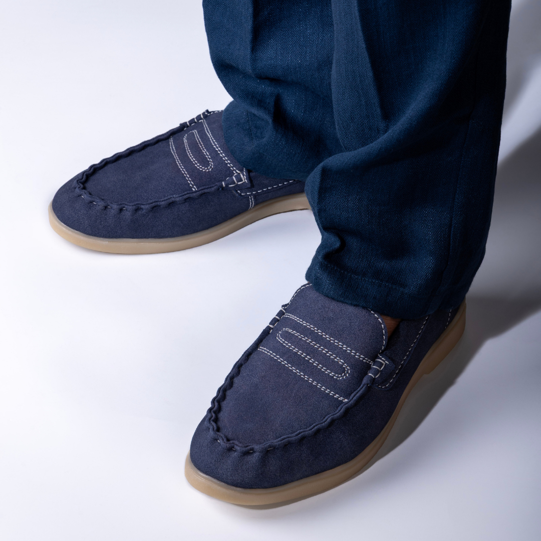 Monkstory Yacht Club Penny Stitch Loafers - Nautical Navy