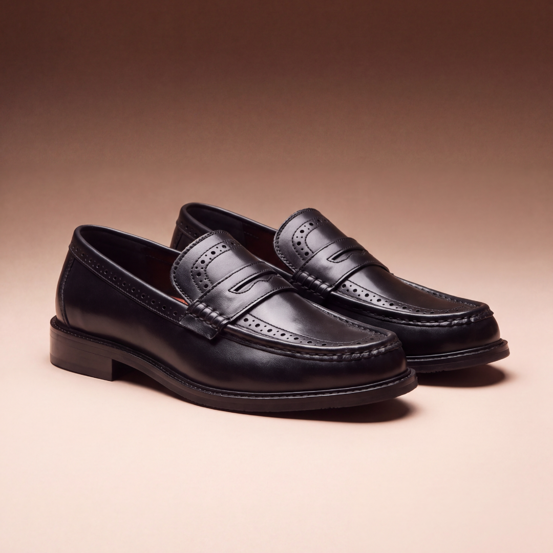 Monkstory Atelier 1936 Penny Brogue Loafers – Black