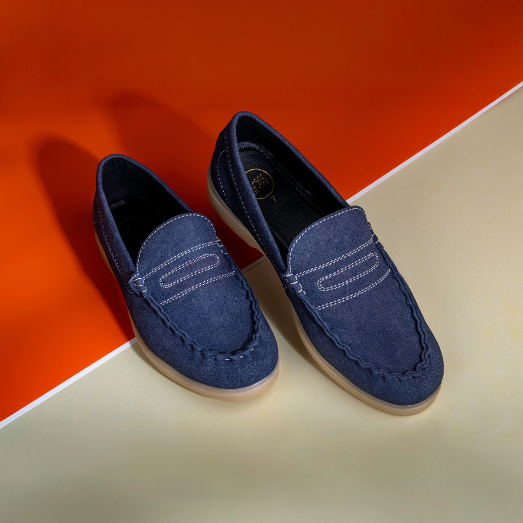 Monkstory Yacht Club Penny Stitch Loafers - Nautical Navy