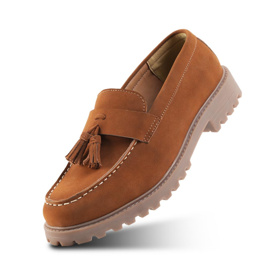 Monkstory Cosmopolitan Rugged Tassel Loafers Tan