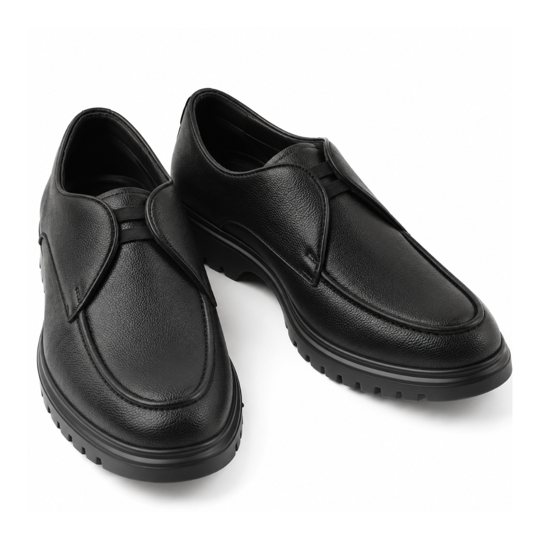 Monkstory Atelier 1946 Twin Elastic Apron Derbies – Midnight Black