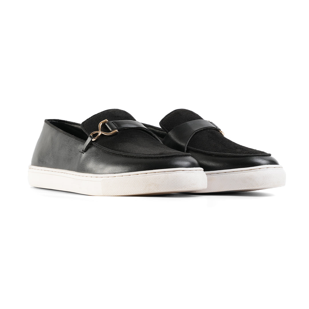 Monkstory Side Buckle Slip-On Sneakers - Black