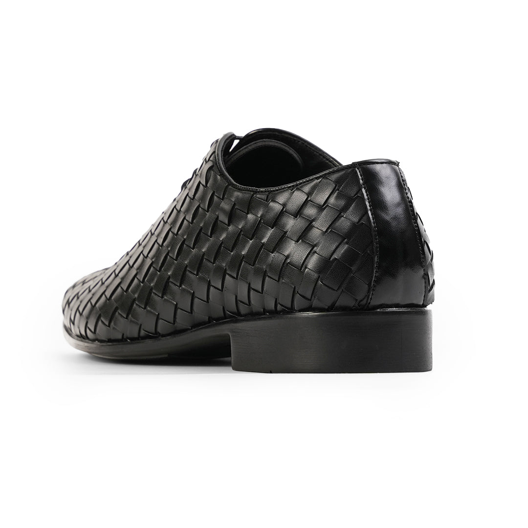 Monkstory Hand Woven Lace-Up Derbies - Black