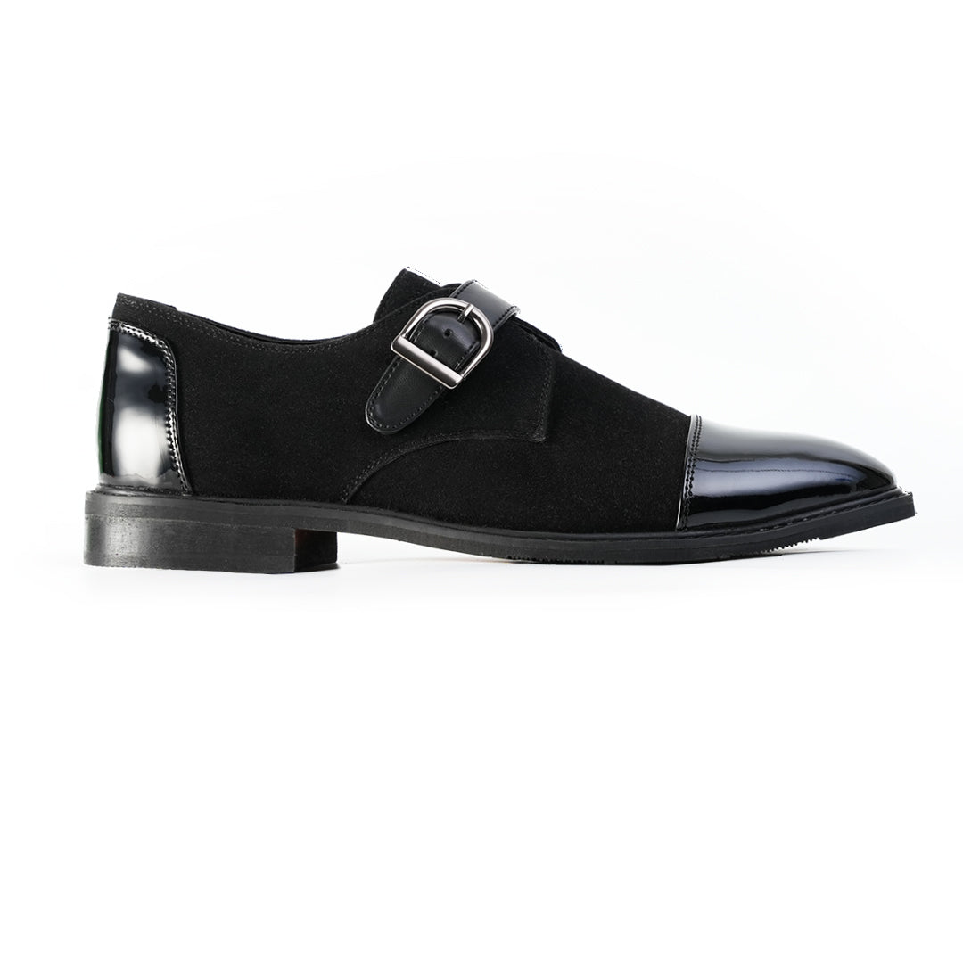 Monkstory Tuxedo Monkstrap Slip-Ons – Black
