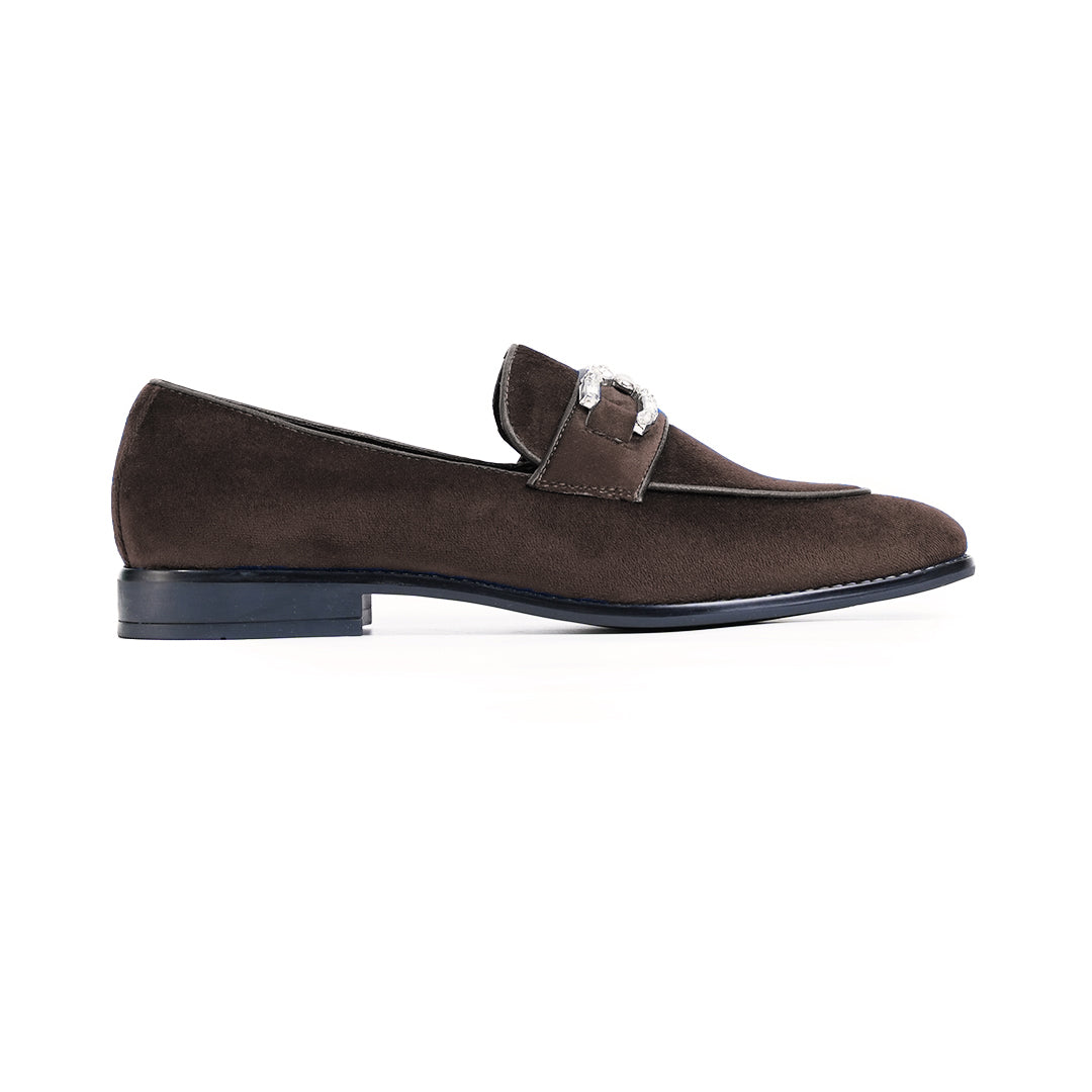 Monkstory Velvet Crystal Bit Loafers – Royal Brown