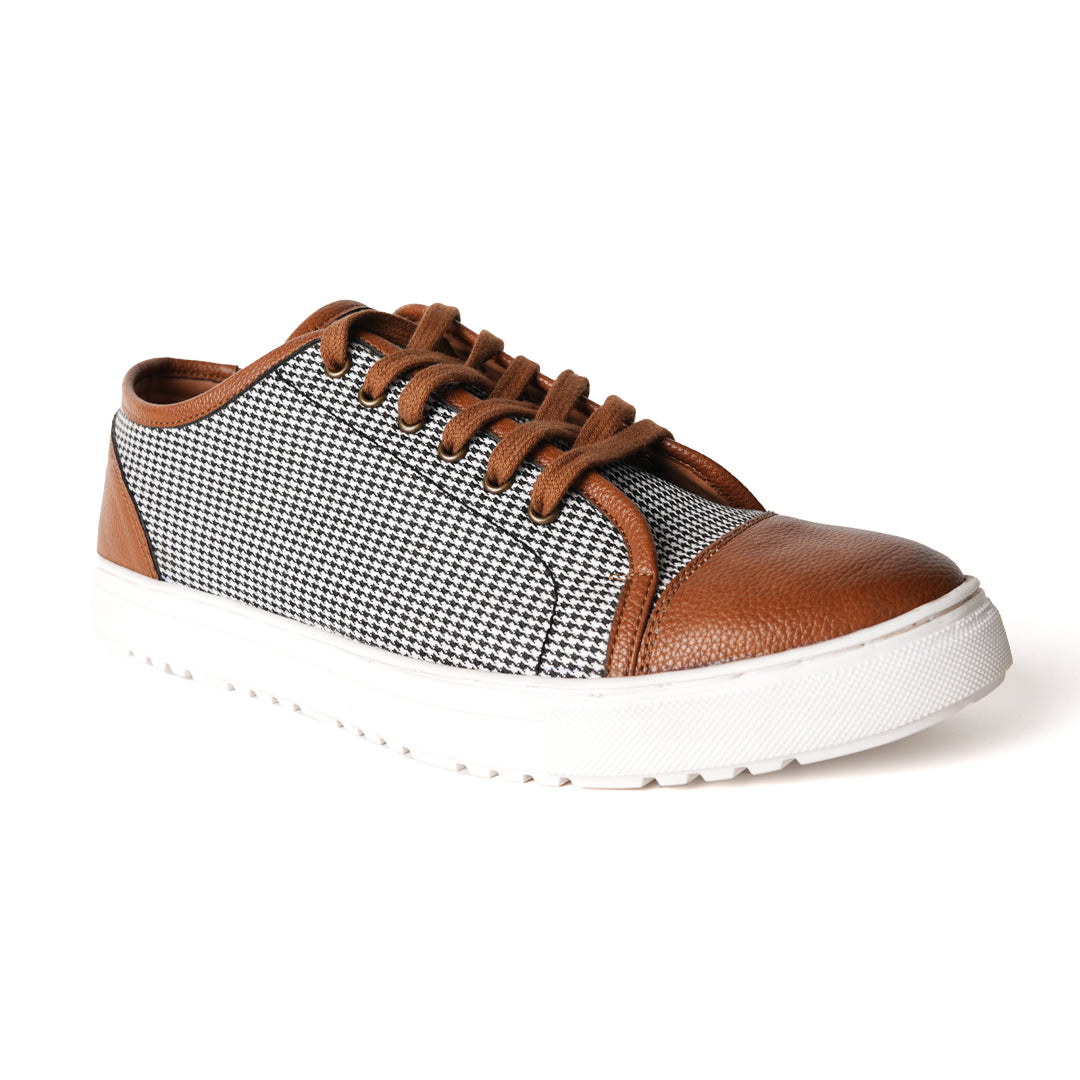 Monkstory Contemporary Houndstooth Fabric Sneakers