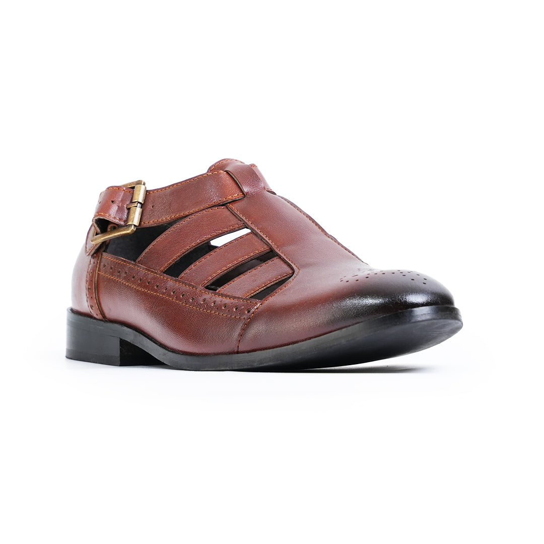 Monkstory Pathani Heritage Sandals - Tan