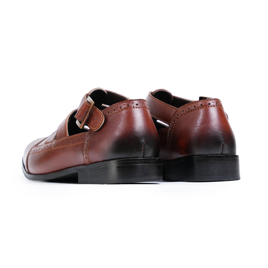 Monkstory Pathani Heritage Sandals - Tan