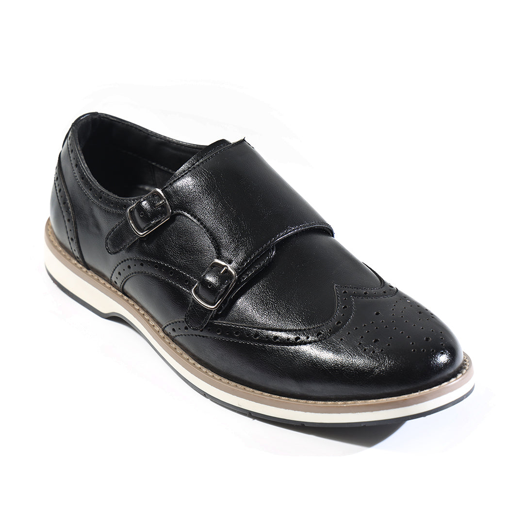 Monkstory Atelier 1938 Hybrid Double Monk Slip-Ons – Black