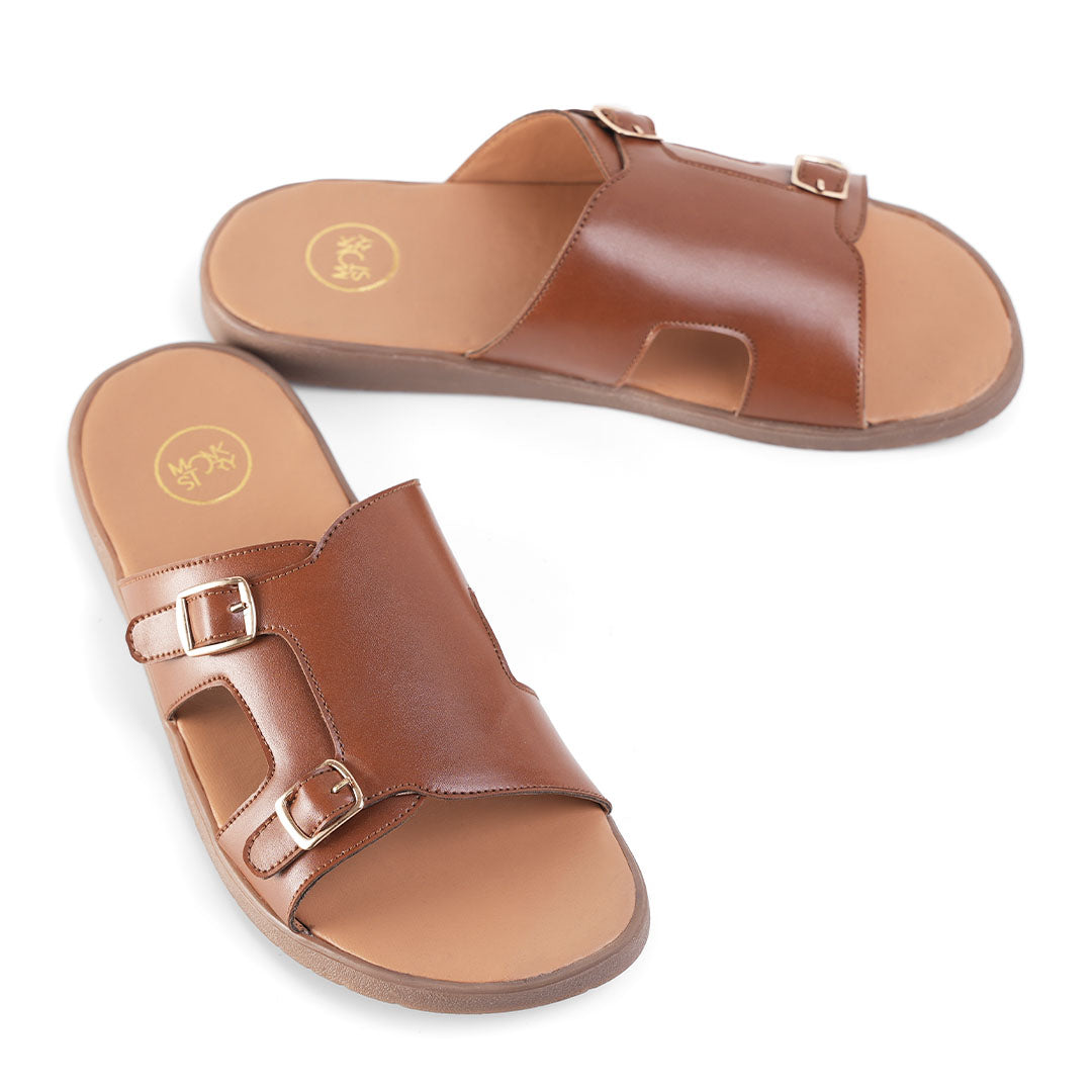 T-Rad Classic Double Monk Strap Sandals - Tan