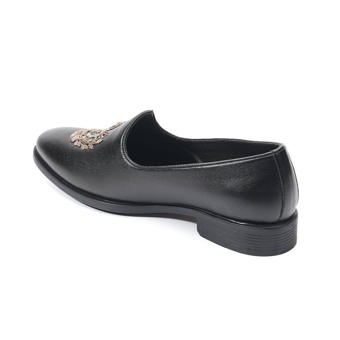 Monkstory Legacy Embroidered Mojari – Black