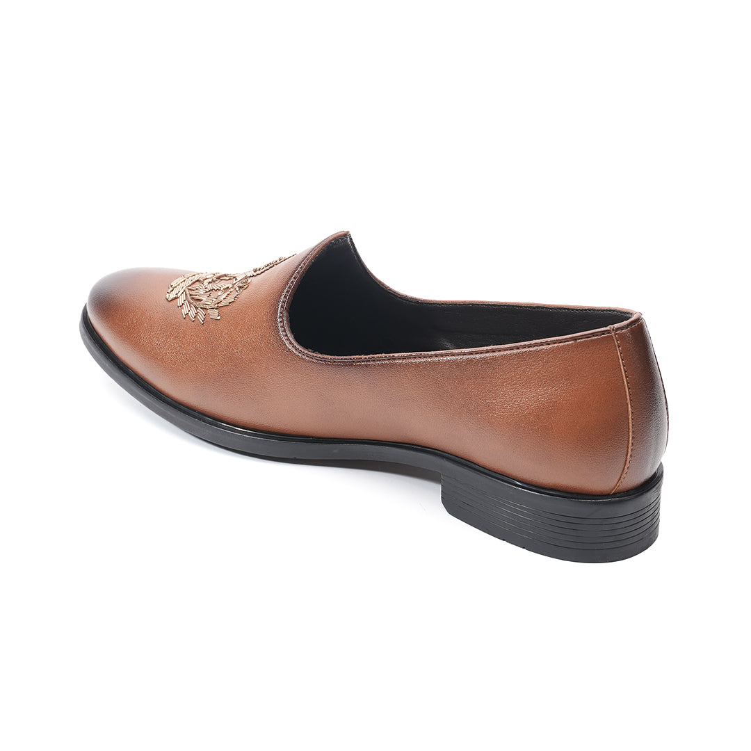 Monkstory Legacy Embroidered Mojaris – Tan
