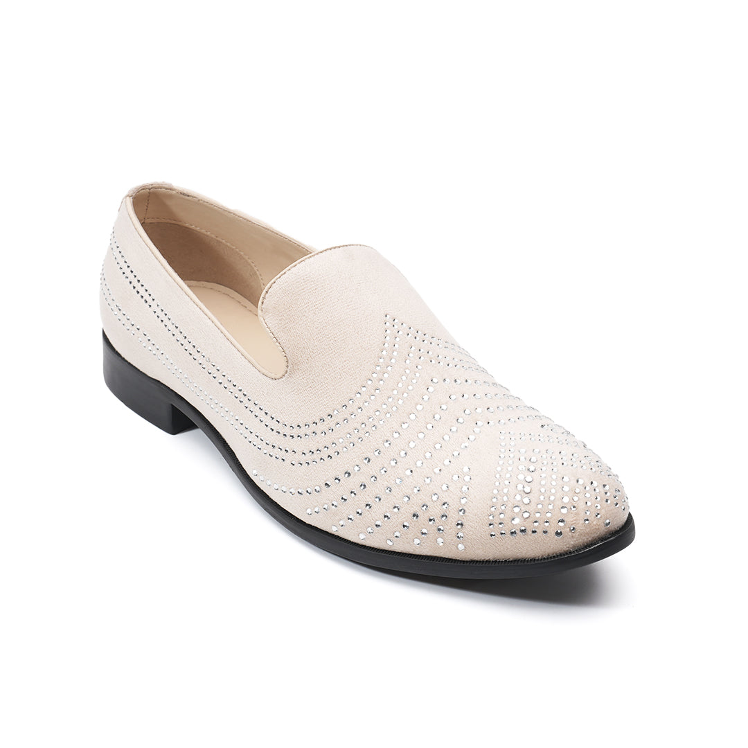 Monkstory Cascade Crystal Slip-Ons – Beige