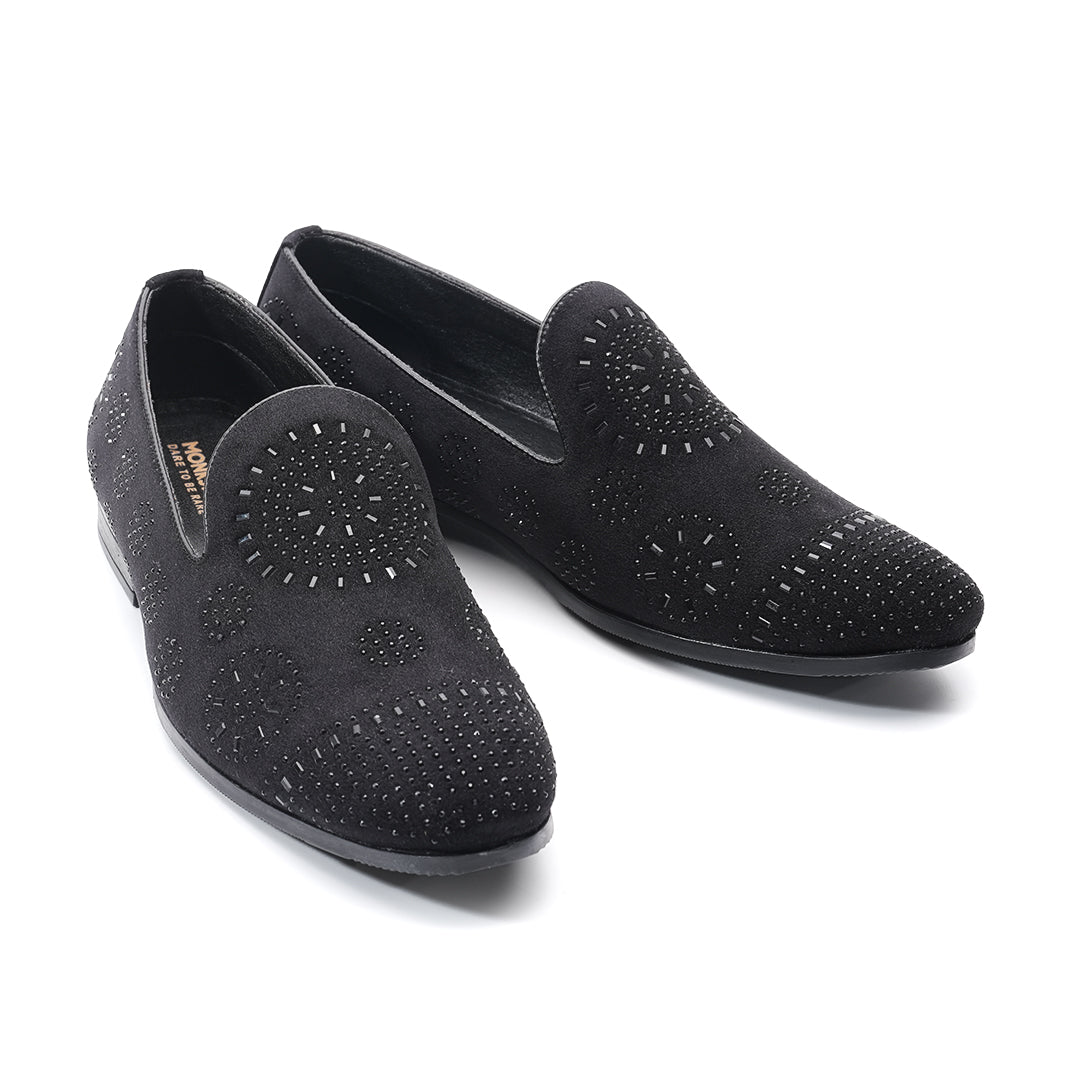 Monkstory Stardust Crystal Slip-Ons – Black