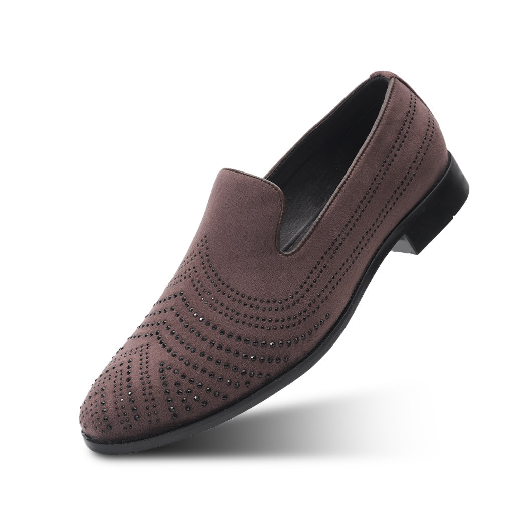 Monkstory Cascade Crystal Slip-Ons – Brown
