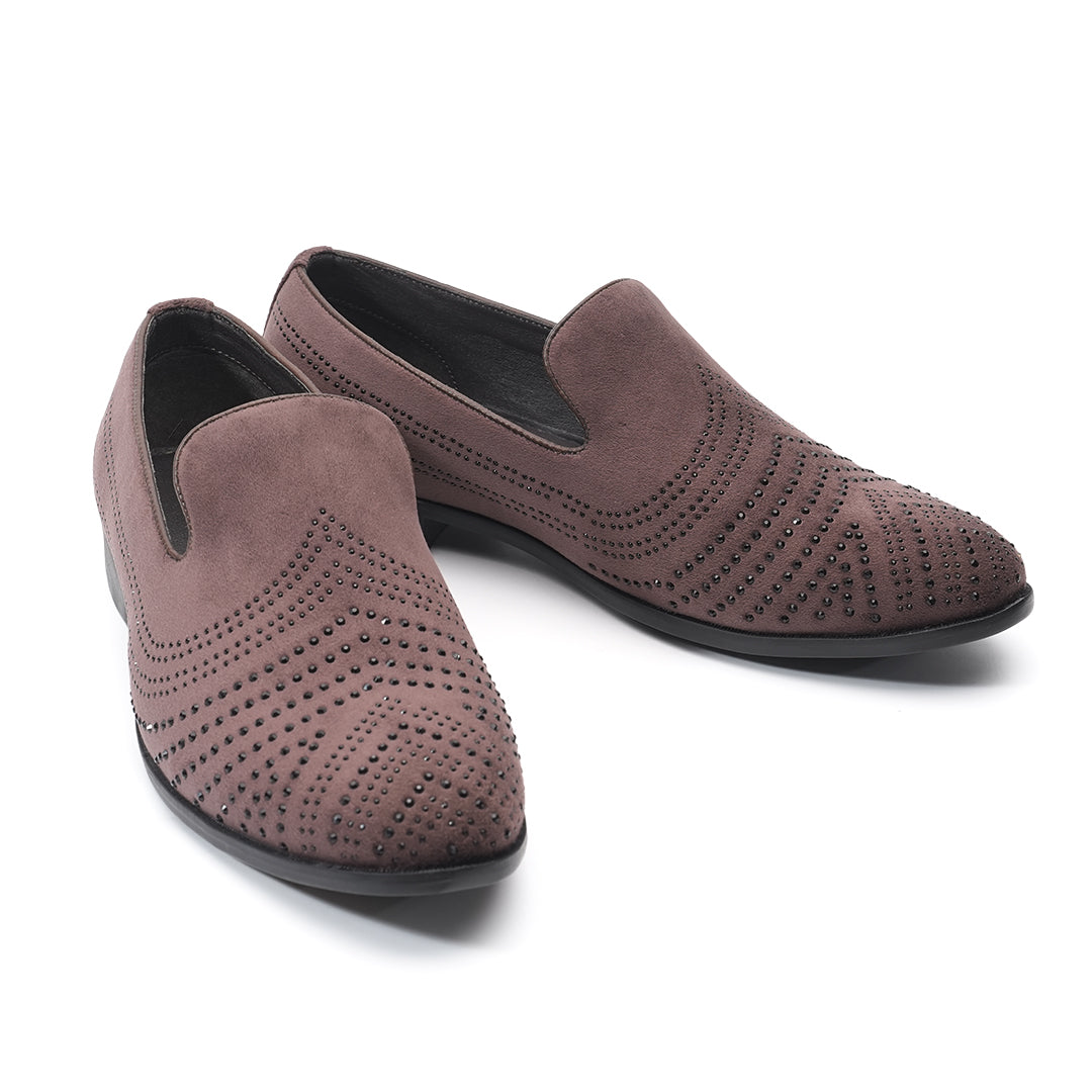 Monkstory Cascade Crystal Slip-Ons – Brown