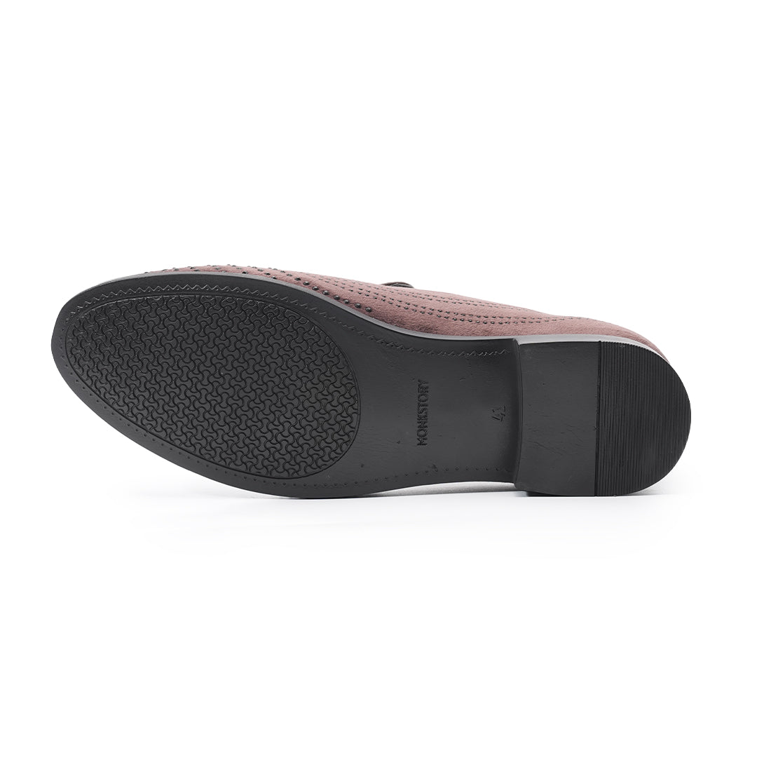 Monkstory Cascade Crystal Slip-Ons – Brown