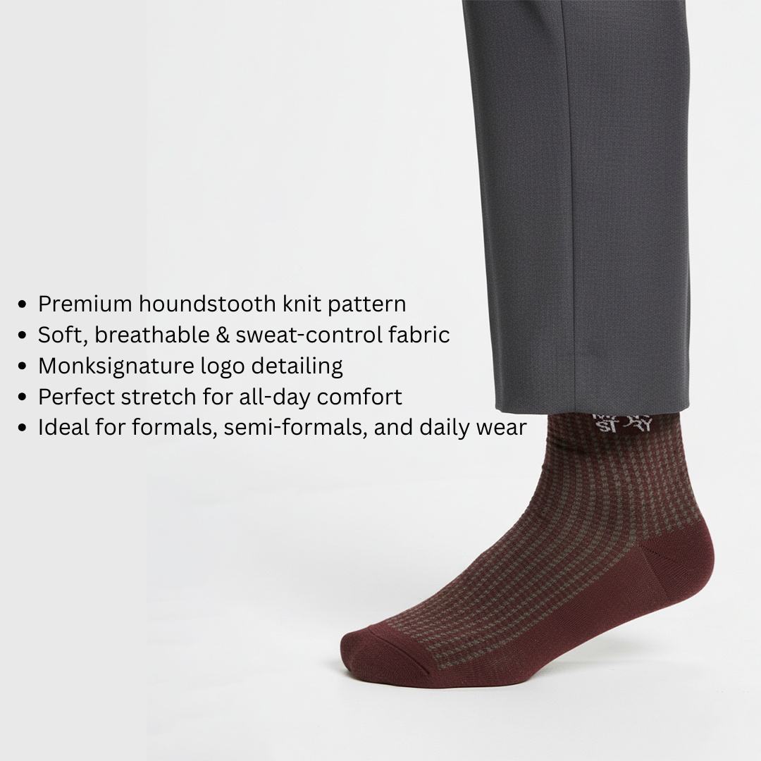 The Everyday Luxury Socks - Houndstooth Edition - MonkSock Set of 3