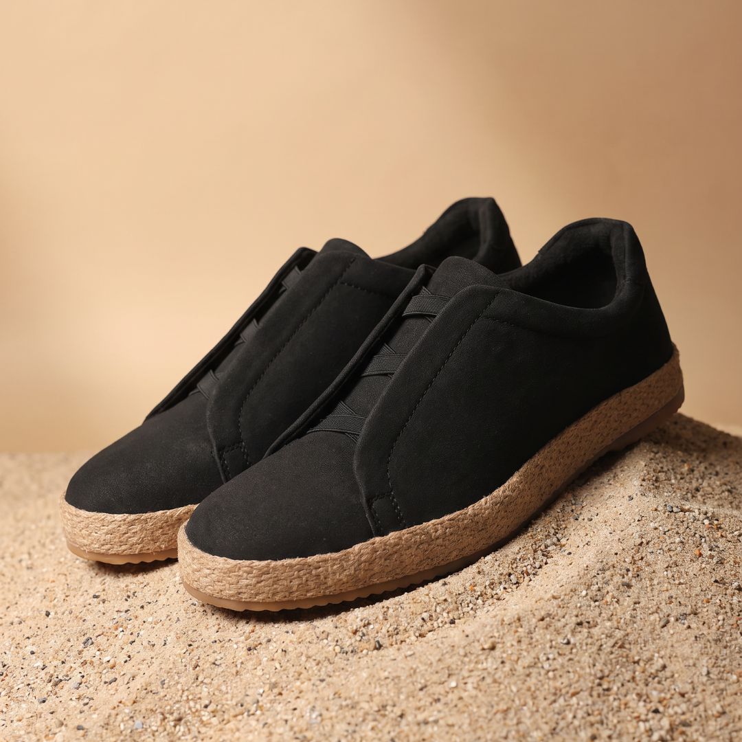Monkstory Yacht Club Elastic Slip-On Espadrille Sneakers – Carbon Black