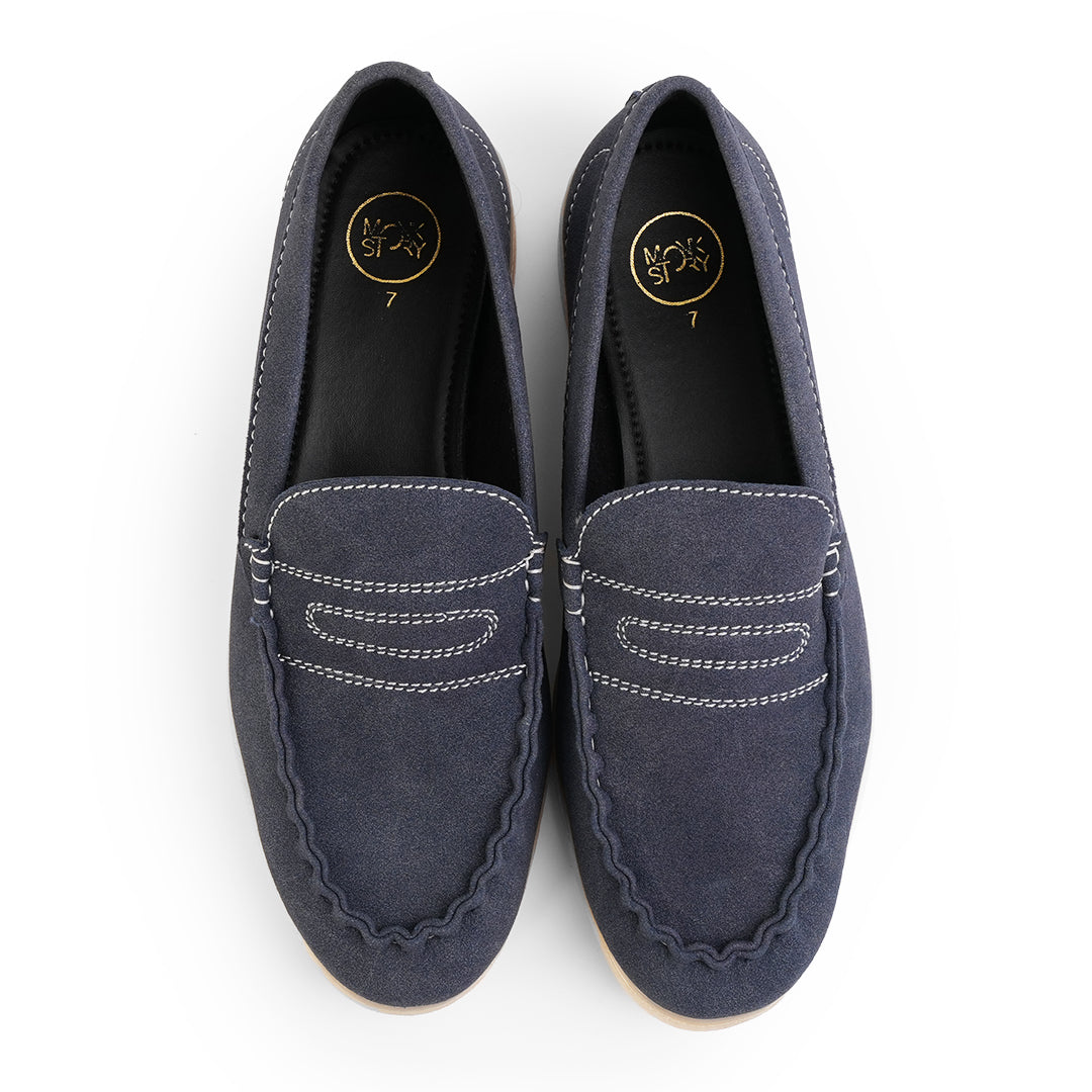 Monkstory Yacht Club Penny Stitch Loafers - Nautical Navy