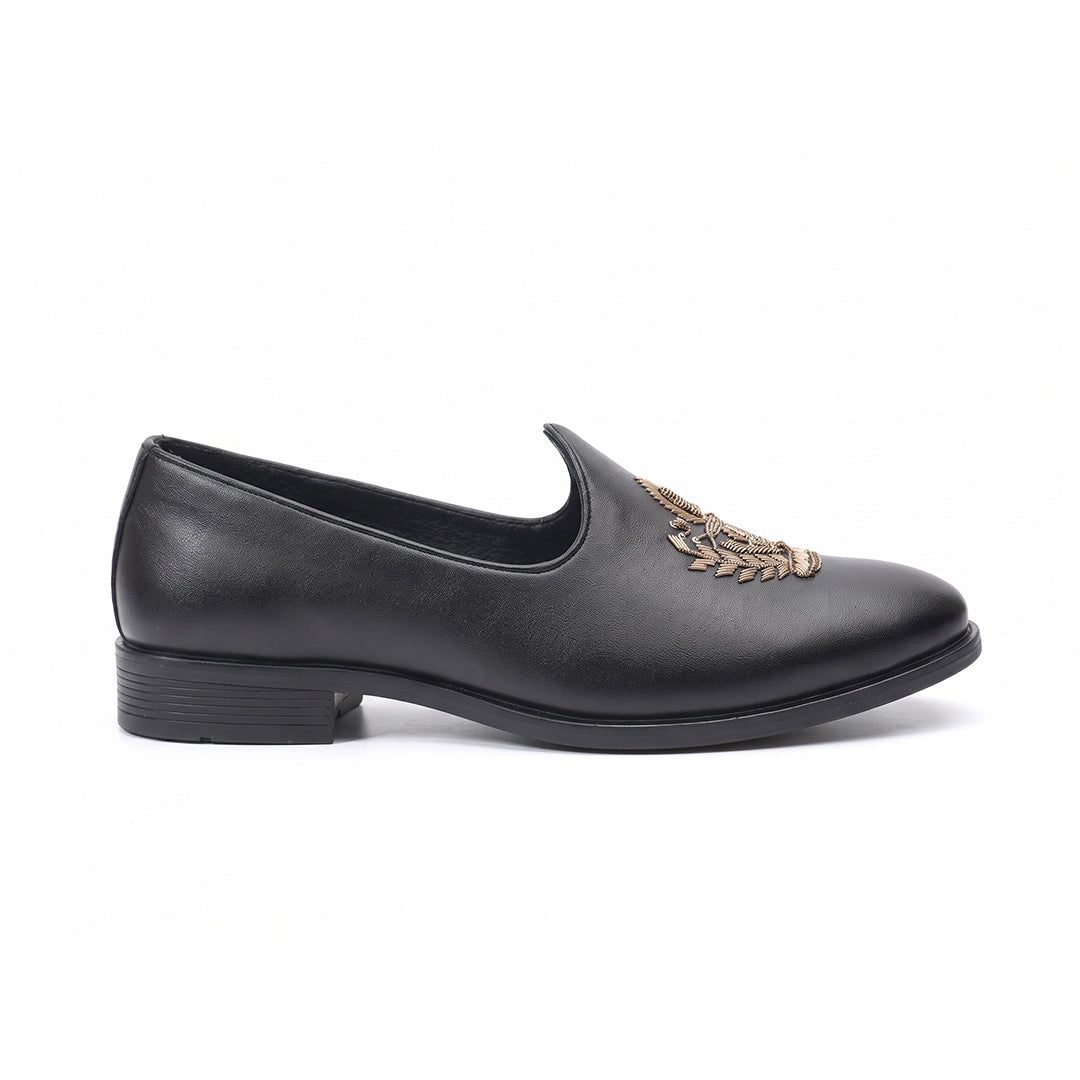 Monkstory Legacy Embroidered Mojari – Black