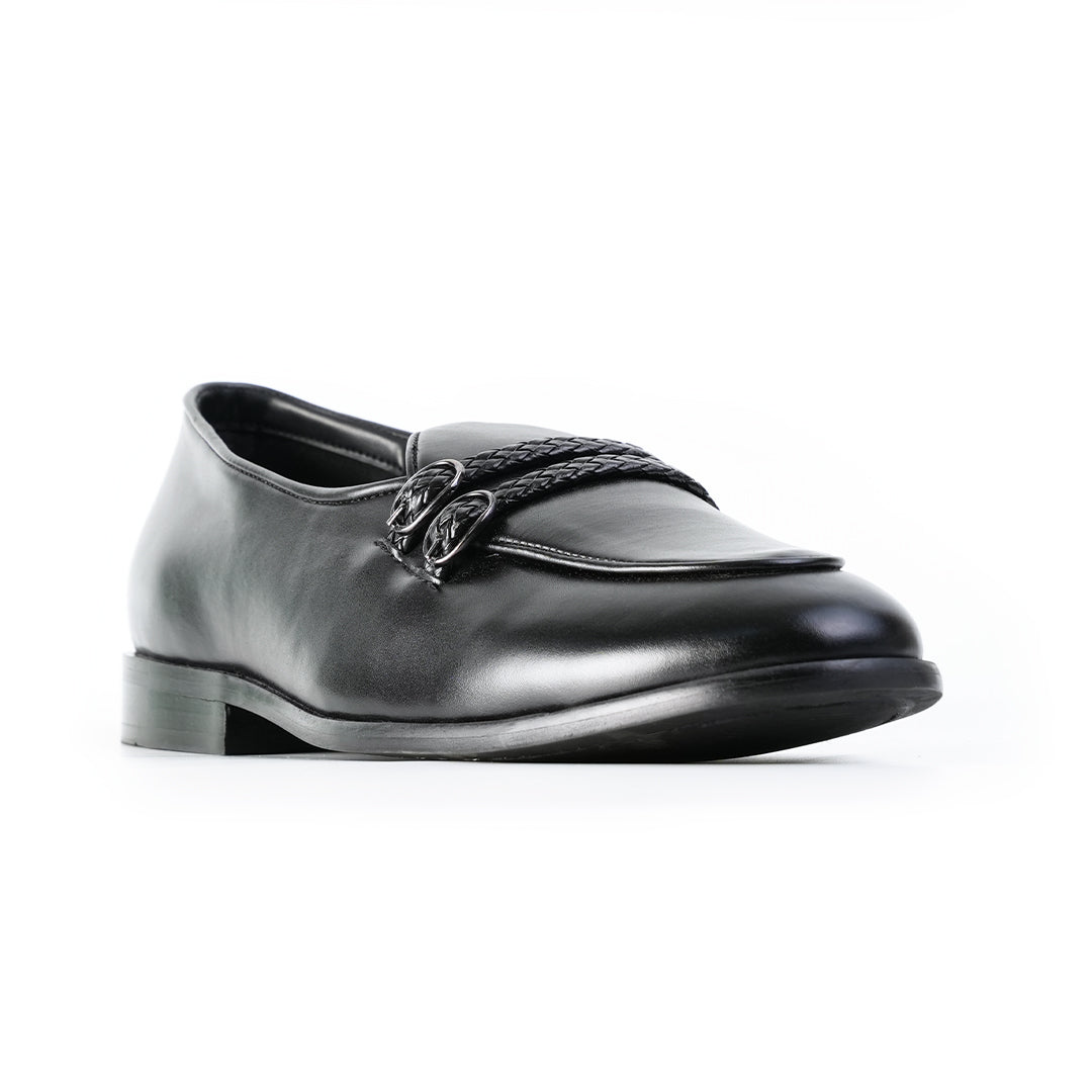 Monkstory Twin Braided-Bit Loafers – Black
