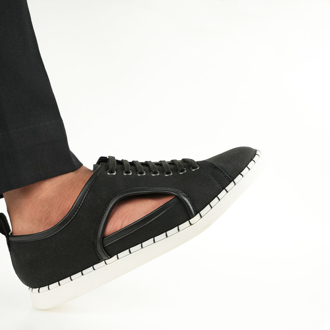 Monkstory Cut-Out Sneakers - Black