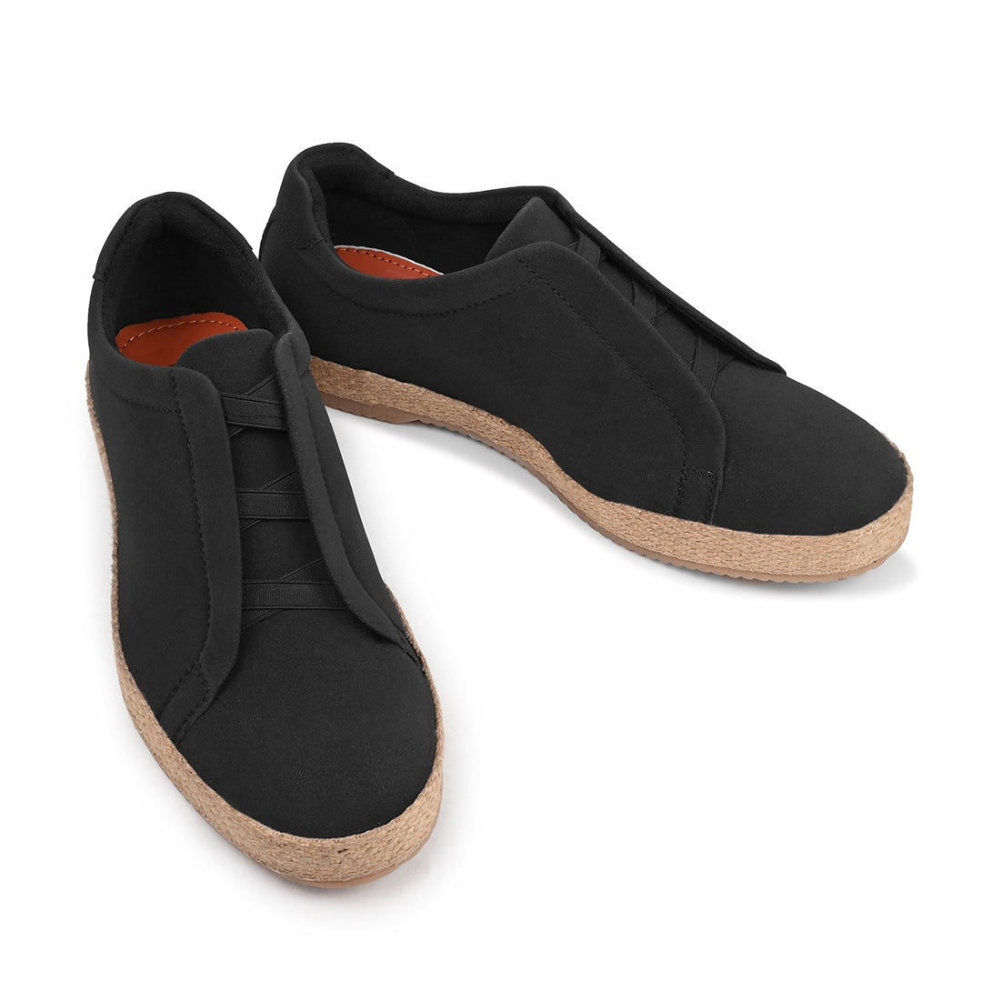 Monkstory Yacht Club Elastic Slip-On Espadrille Sneakers – Carbon Black
