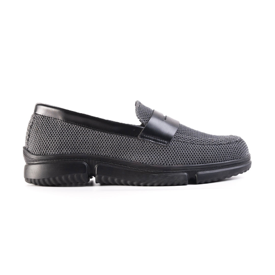 Monkstory Gravity Lift Supreme Comfort Mesh Slip-On Sneakers - Charcoal Grey & Black