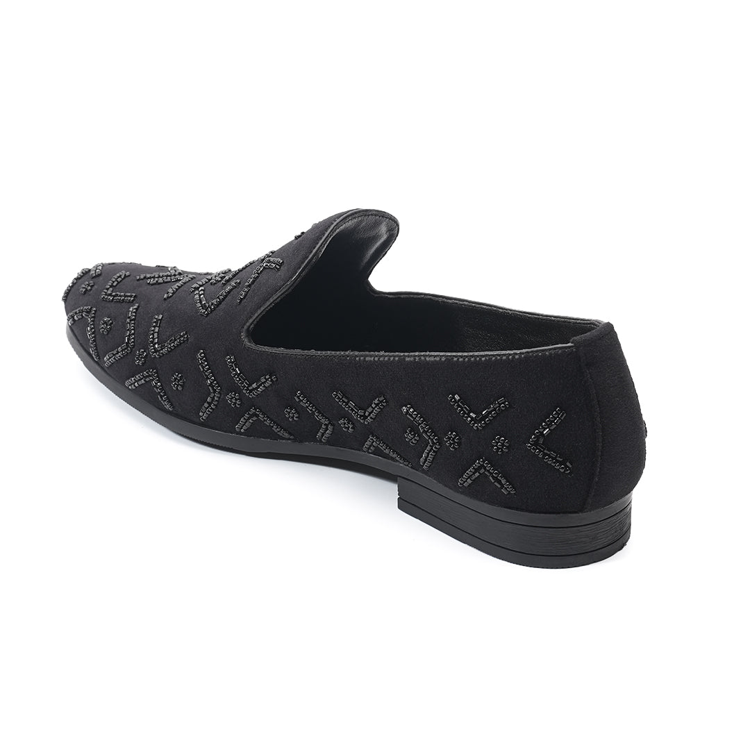 Monkstory Gala Beaded Slip-Ons – Black