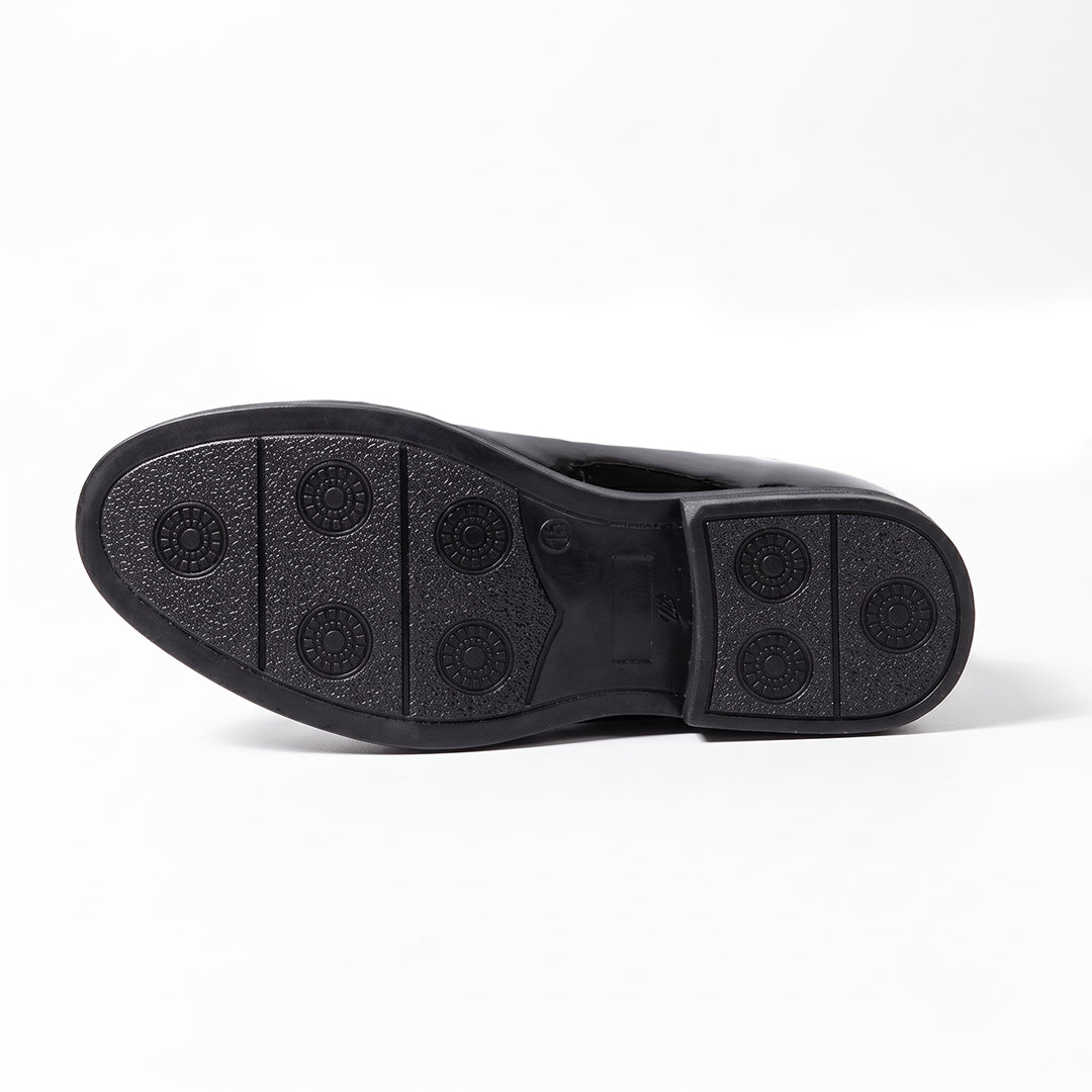 Monkstory Atelier 1937 Zip Up Glossy Oxford Slip-Ons – Black