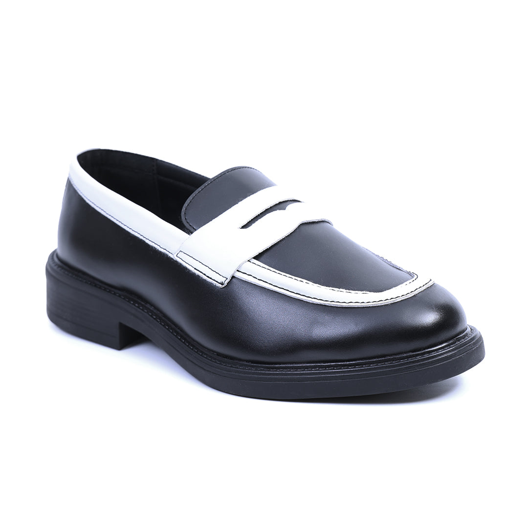 Monkstory Cosmopolitan Noir Penny Loafers - Black/White