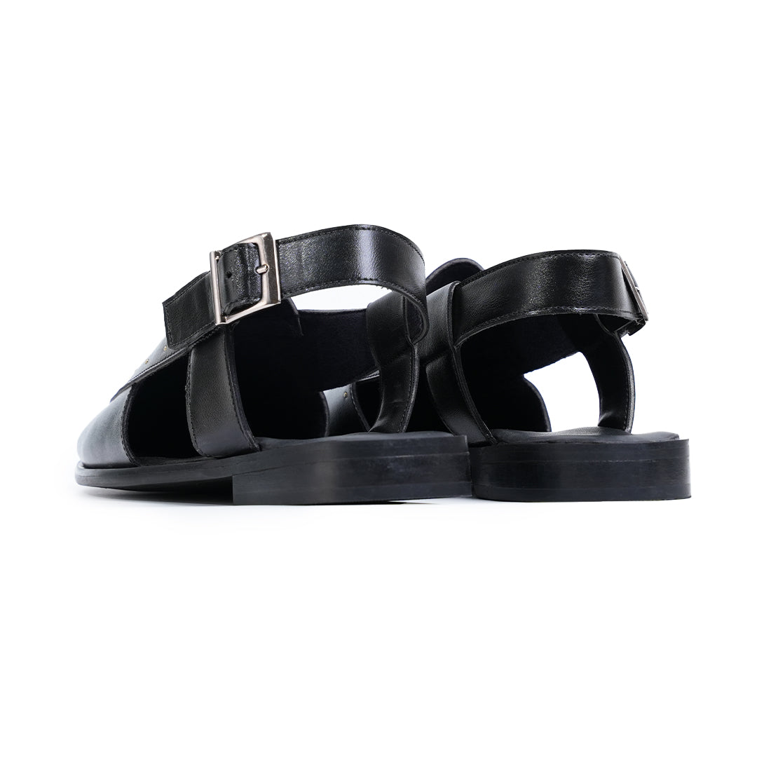 Monkstory Studded Nawabi Sandals - Black