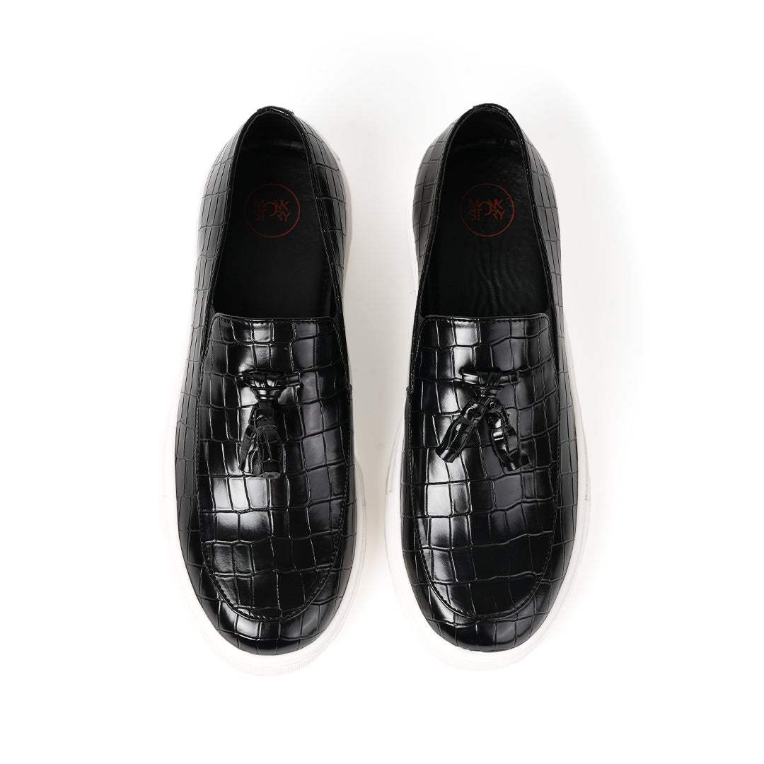 Monkstory Chic Croc Sneakers - Black