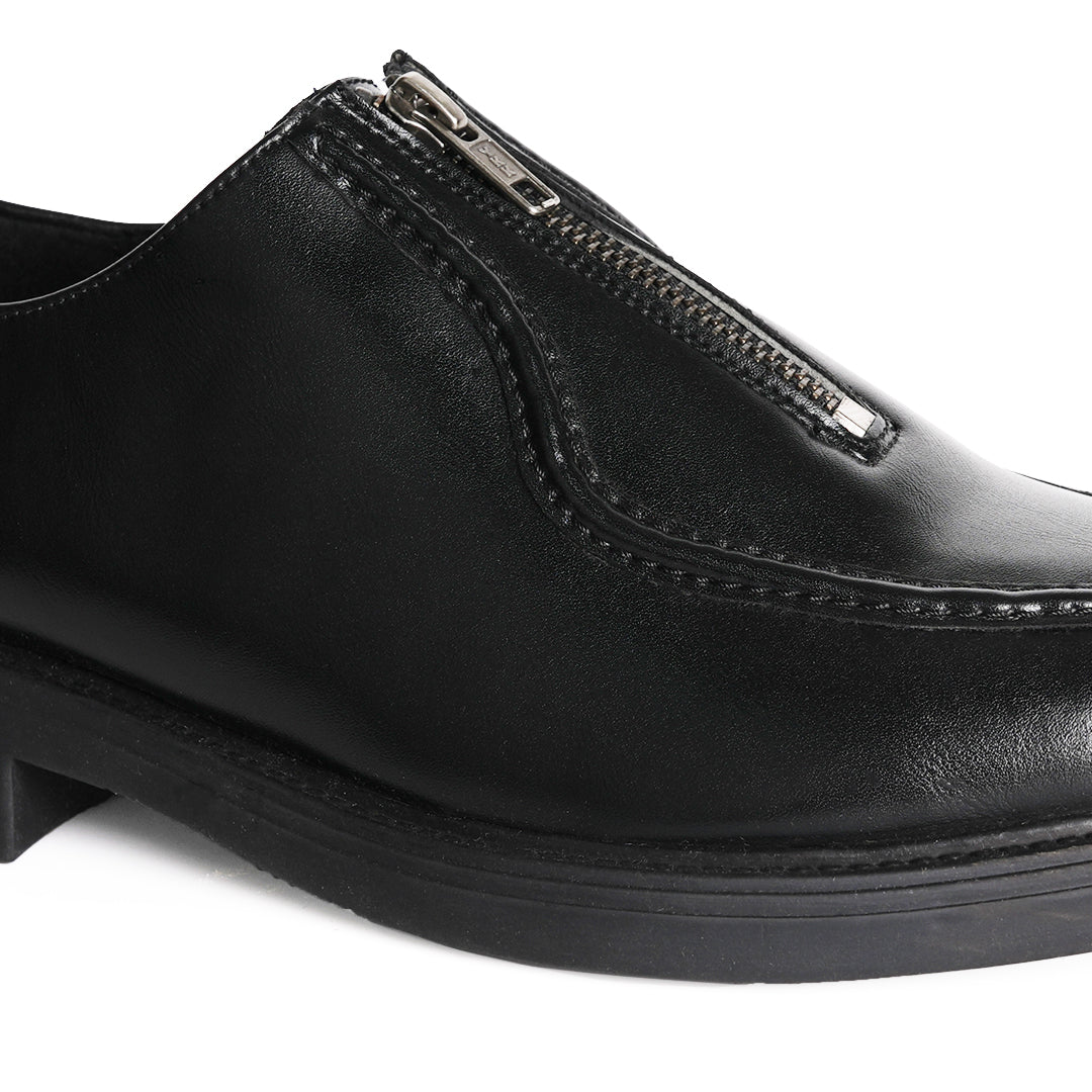 Monkstory Cosmopolitan Zip-Up Loafers - Black