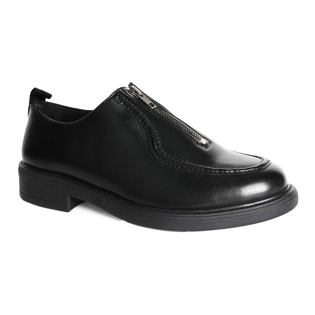 Monkstory Cosmopolitan Zip-Up Loafers - Black