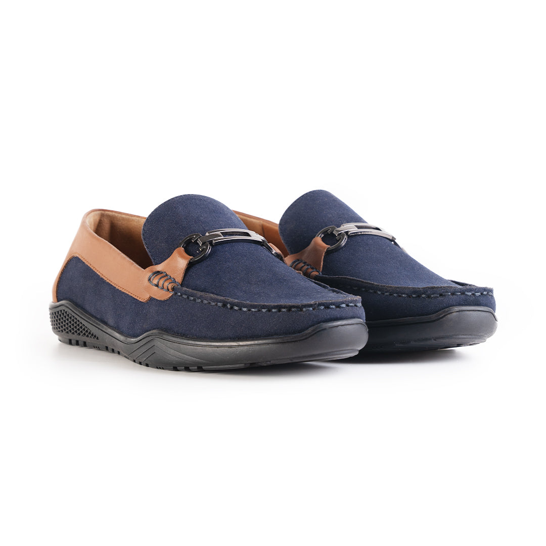 Monkstory Suede Driving Loafers - Blue