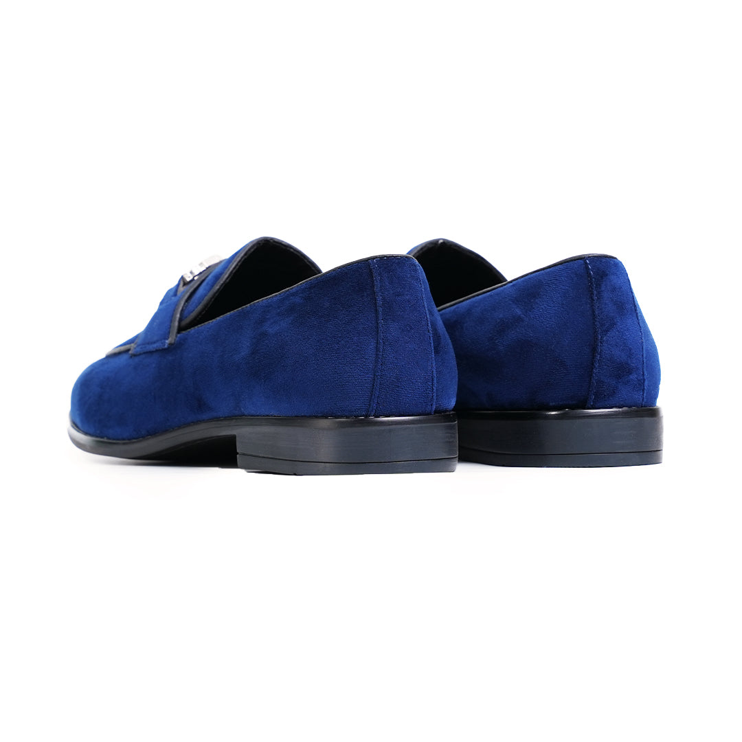 Monkstory Velvet Crystal Bit Loafers – Royal Blue