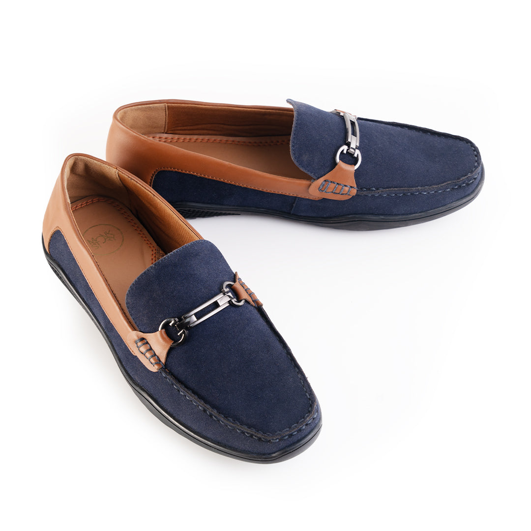 Monkstory Suede Driving Loafers - Blue