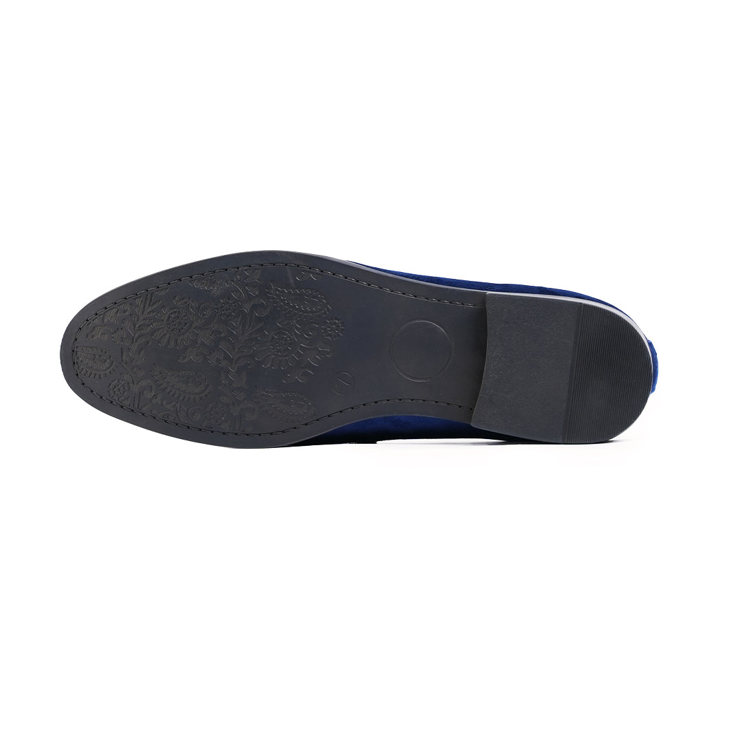 Monkstory Velvet Crystal Bit Loafers – Royal Blue