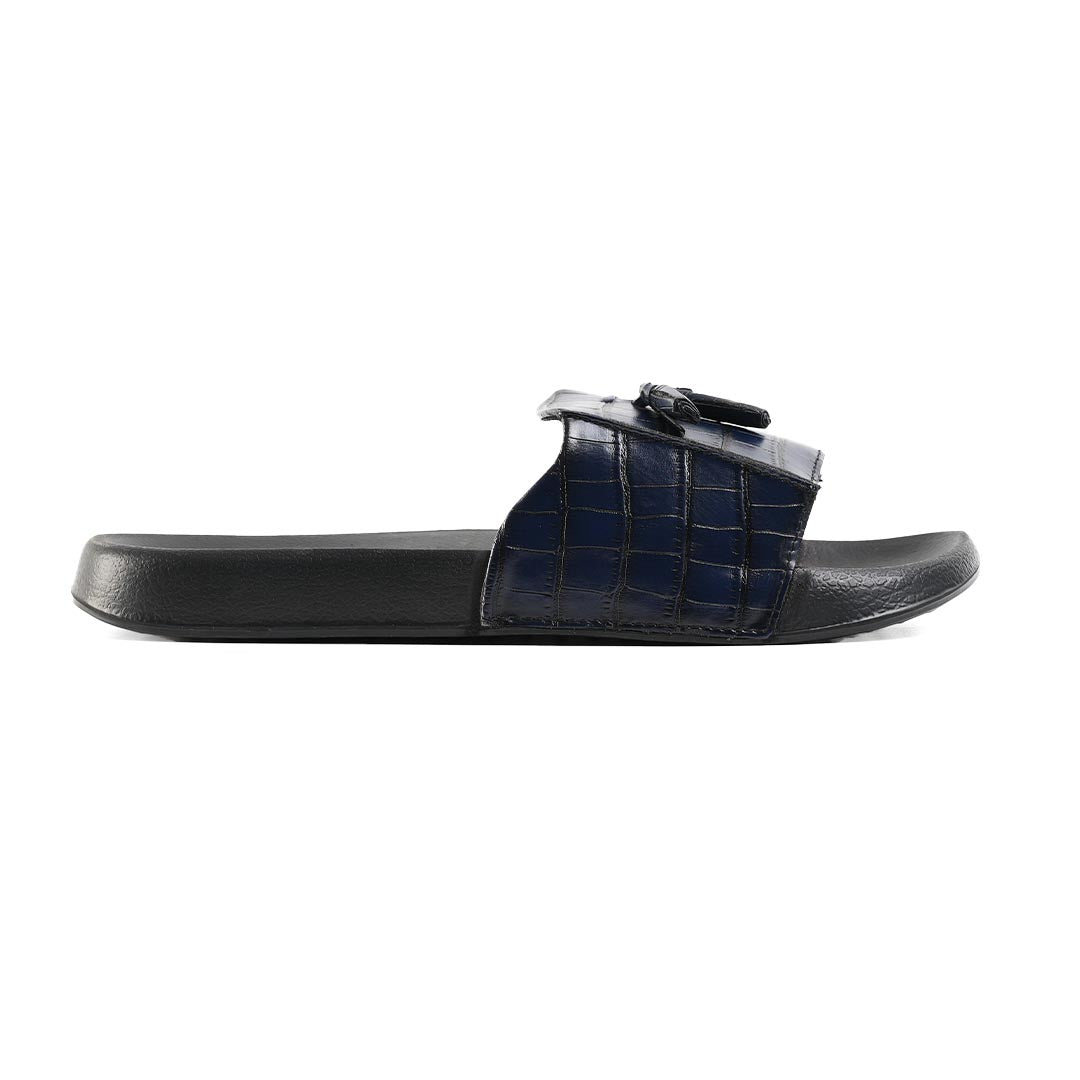 Monkstory Old Money Tassel Sliders - Blue