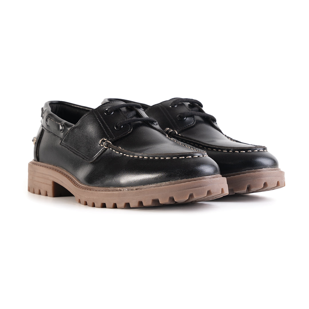 Monkstory Cosmopolitan Boat Loafers - Black