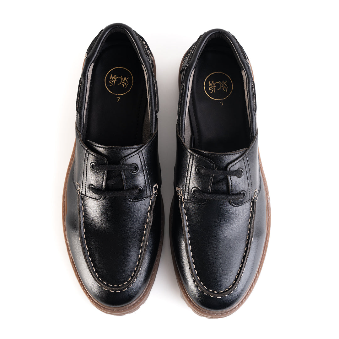 Monkstory Cosmopolitan Boat Loafers - Black